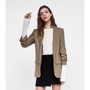 zara herringbone blazer